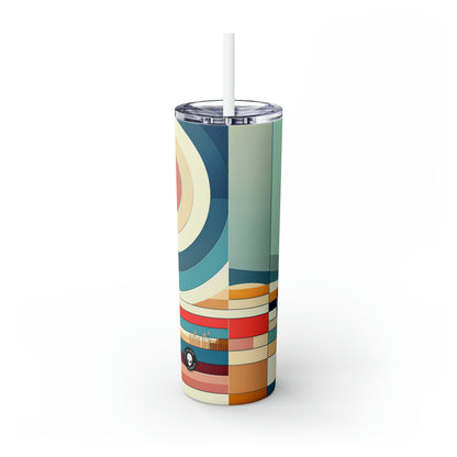 Tranquil Reflections: A Minimalist Zen Garden Artwork - The Alien Maars® Skinny Tumbler with Straw 20oz Minimalism