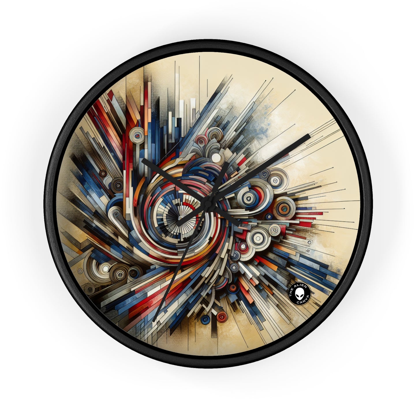 "Fragmented Realms: A Surreal Exploration in Color and Form" - The Alien Wall Clock Avant-garde Art