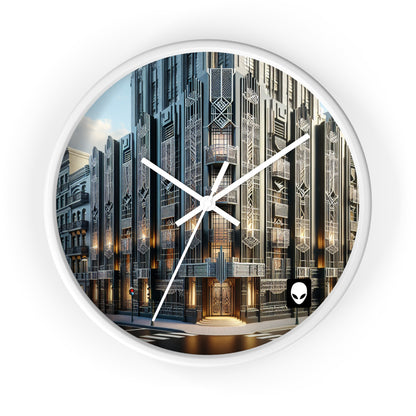 "Illuminating Elegance: An Art Deco City Street" - The Alien Wall Clock Art Deco Style