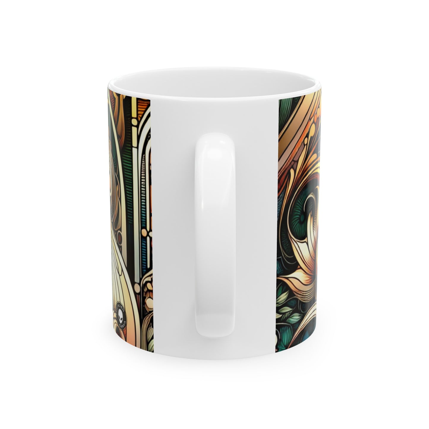 "Élégance florale : Affiche du jardin botanique Art Nouveau" - The Alien Mug en céramique 11oz Art Nouveau