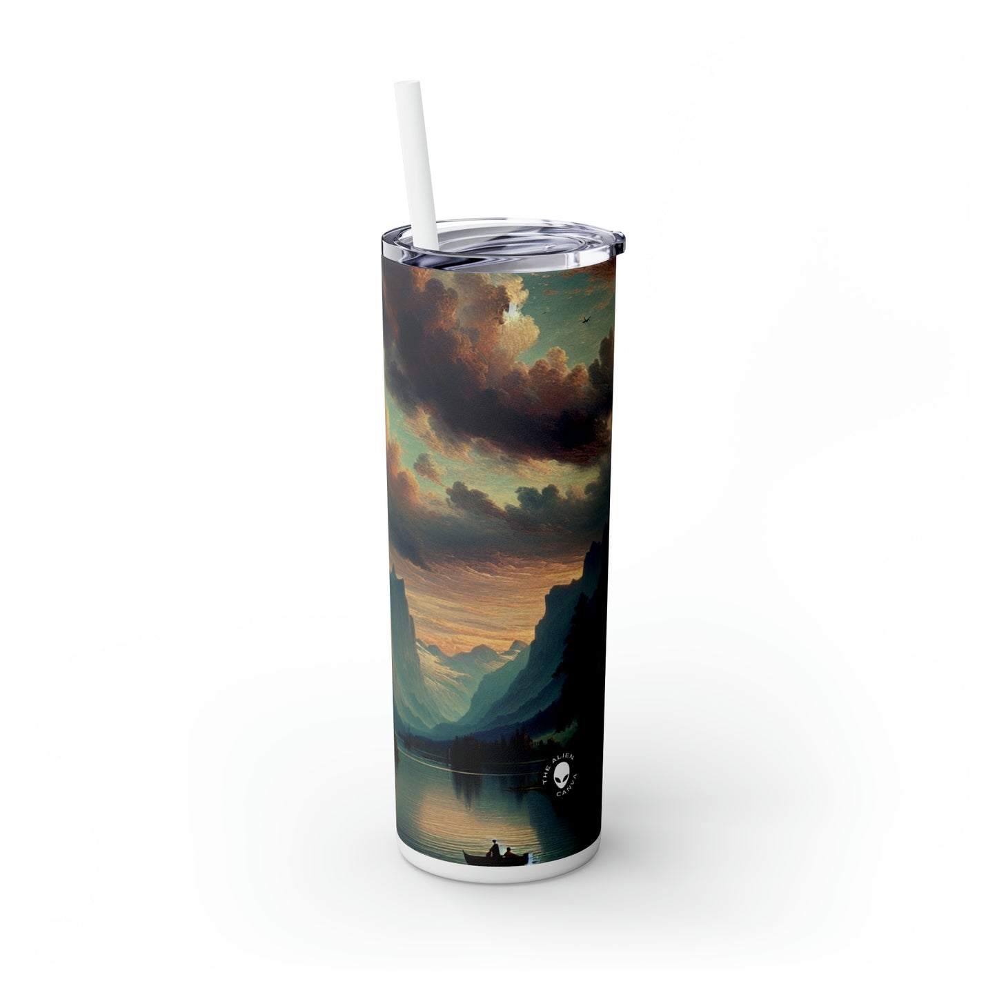 "The Tempestuous Soul: A Romantic Interpretation" - The Alien Maars® Skinny Tumbler with Straw 20oz Romanticism