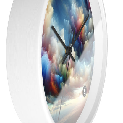 "Rainbow Cloudscape: A Surreal Watercolor Dream" - The Alien Wall Clock