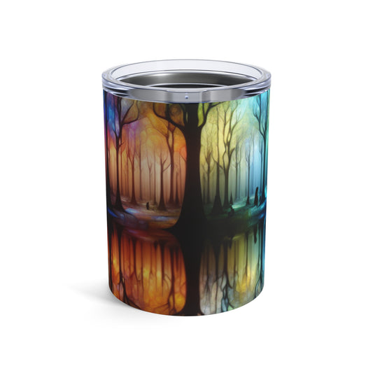 "Bosque arcoíris encantado" - Vaso extraterrestre de 10 oz