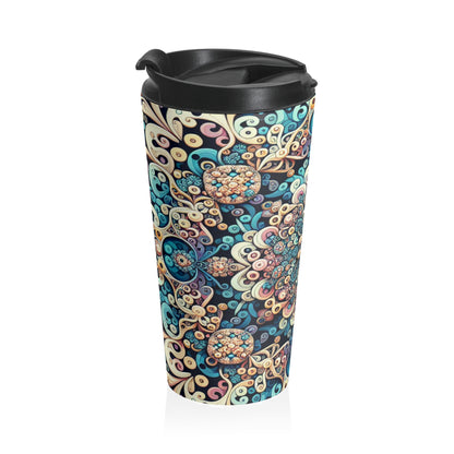 "Flight of Geometry: Algorithmic Art Inspired by Avian Movement" - The Alien Stainless Steel Travel Mug Algorithmic Art