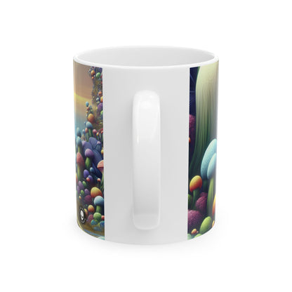 "Giant Flora and Miniature Villages: A Dreamy Wonderland" - The Alien Ceramic Mug 11oz