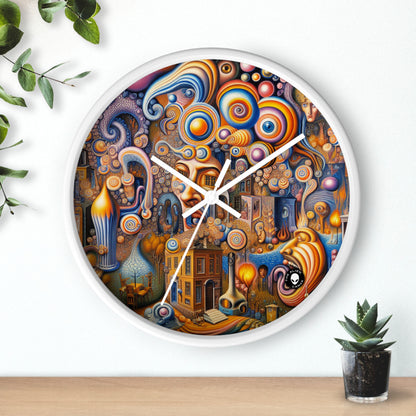 "Melted Time: A Whimsical Dance of Dreams" - The Alien Wall Clock Surrealism