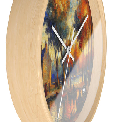 "Rainy Evening: A Post-Impressionist Cityscape" - The Alien Wall Clock Post-Impressionism