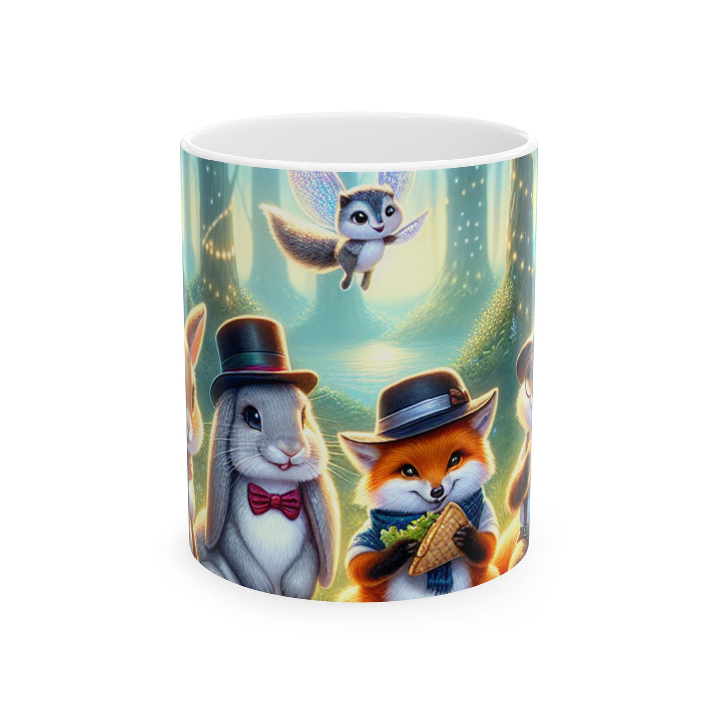 "Me quito el sombrero en el bosque encantado" - Taza de cerámica alienígena de 11 oz