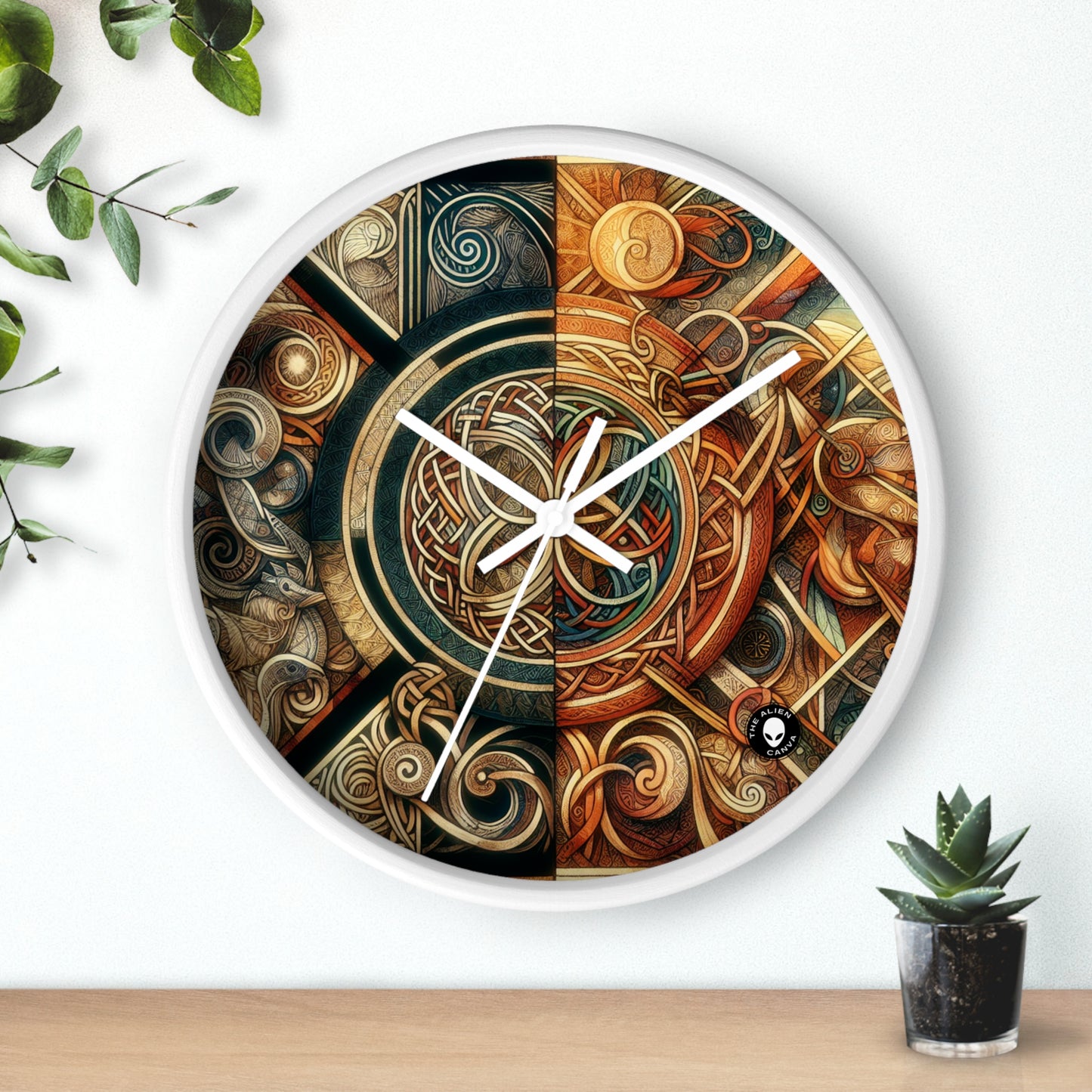 "Metamorphic Threads: Exploring Transformation through Celtic Knot Art" - The Alien Wall Clock Celtic Art