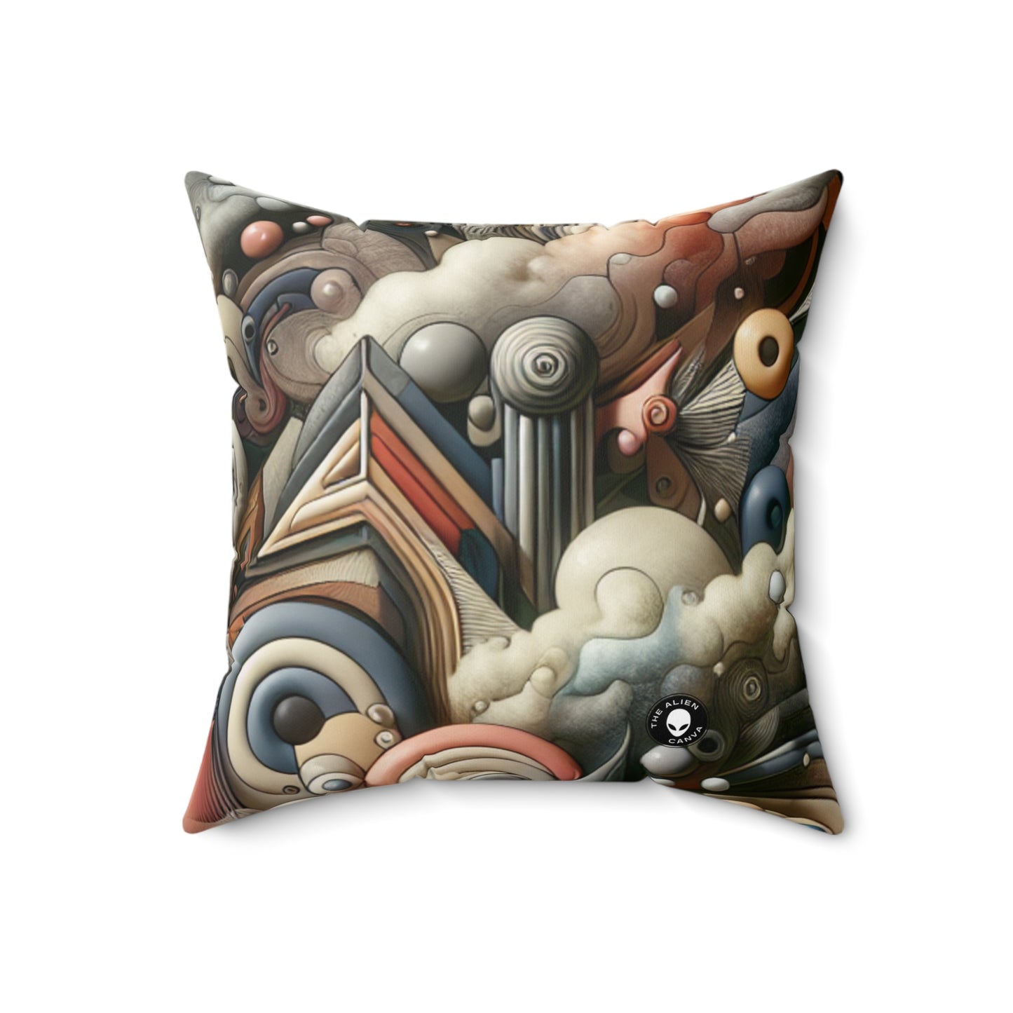 "Ethereal Dreamscapes: A Surrealist Journey"- The Alien Spun Polyester Square Pillow Surrealist Automatism