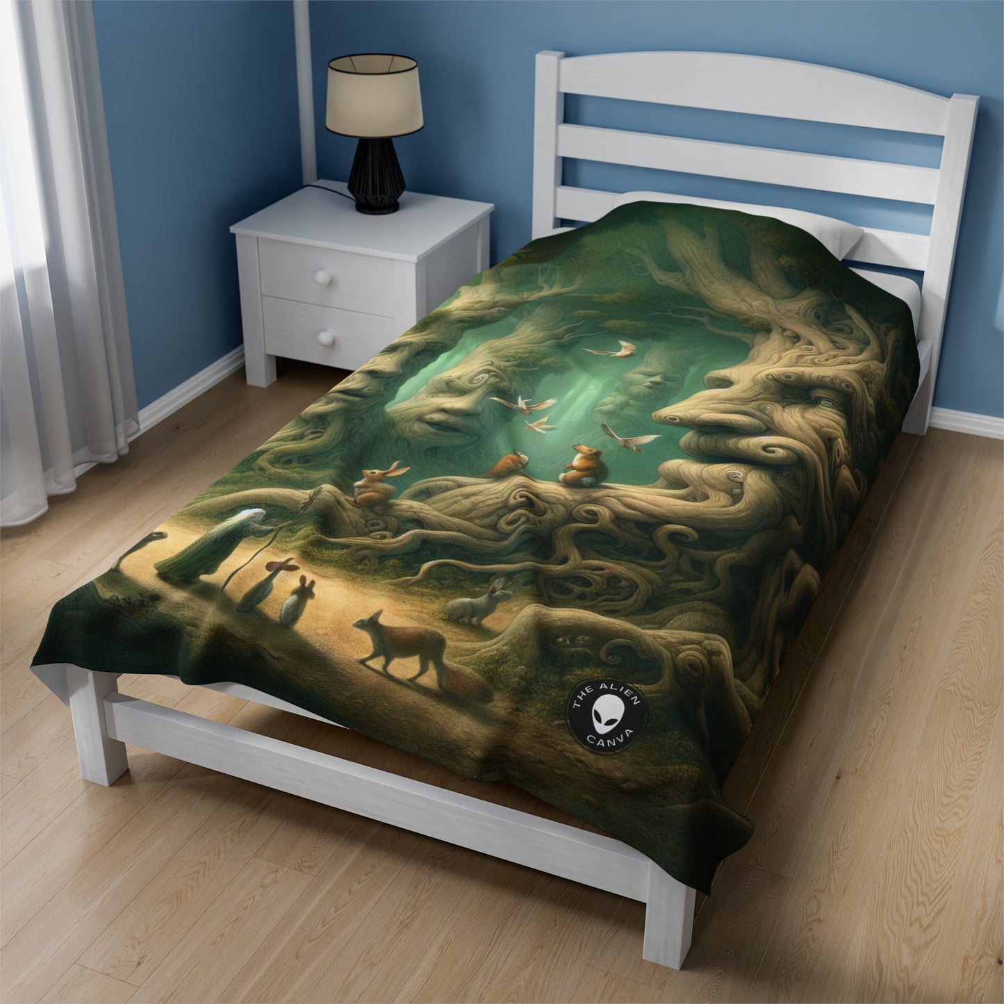 "Enchanted Whispering Forest" - The Alien Velveteen Plush Blanket