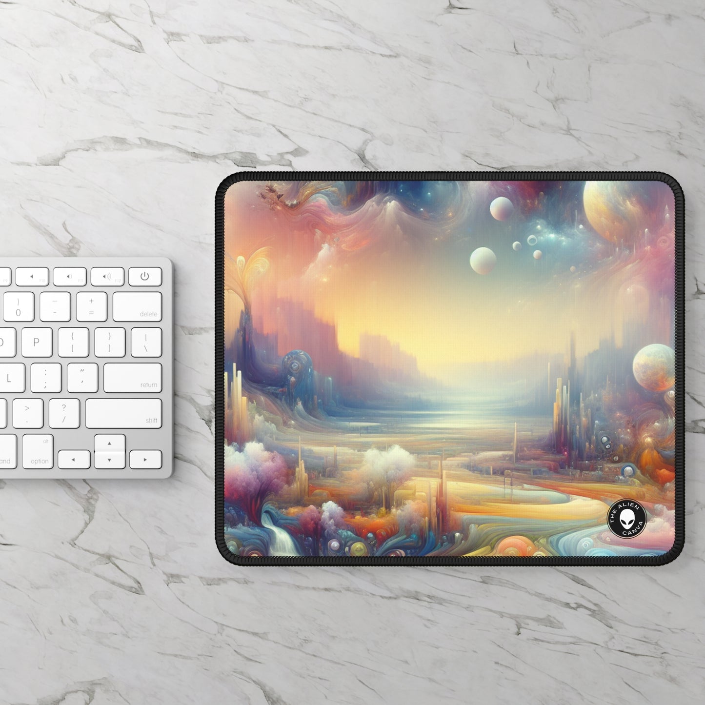 "Dreamscape Delights: A Surreal Painting" - The Alien Gaming Mouse Pad