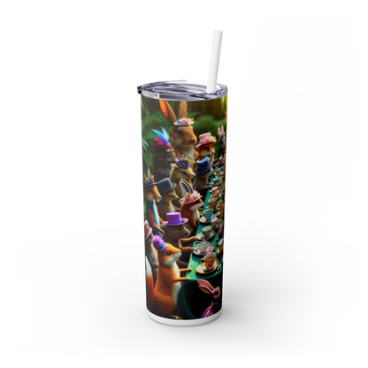 « Tea Party enchanté dans la forêt » - The Alien Maars® Skinny Tumbler avec paille 20oz