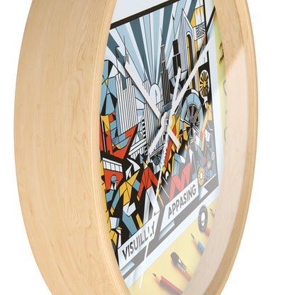 "Constructive City: A Vibrant Celebration of Urban Progress" - The Alien Wall Clock Constructivism