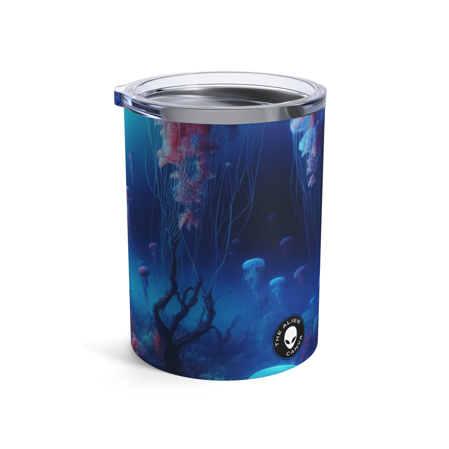 "Jellyfish Haven: Un mundo submarino surrealista" - Vaso Alien de 10 oz