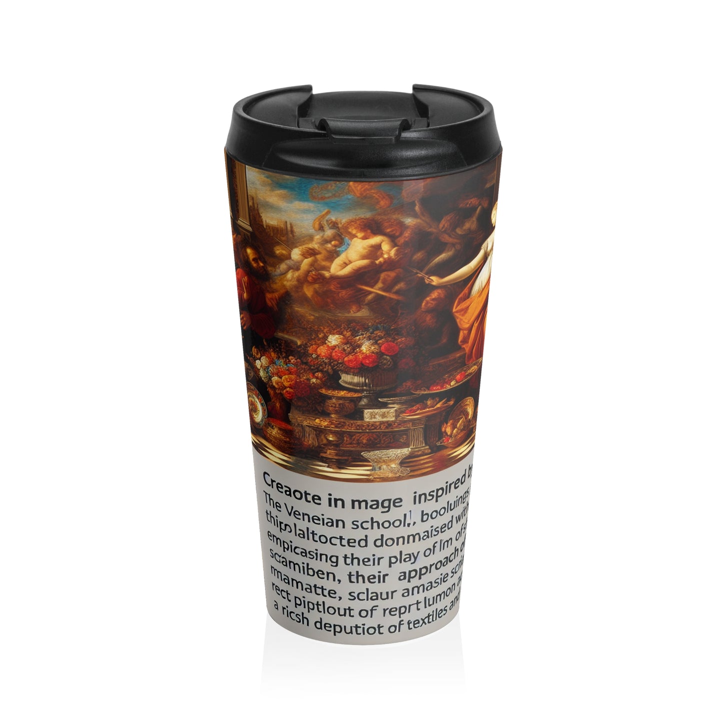 Venetian Reverie: A Contemporary Homage to the Vibrant Elegance of the Venetian School - The Alien Stainless Steel Travel Mug Venetian School