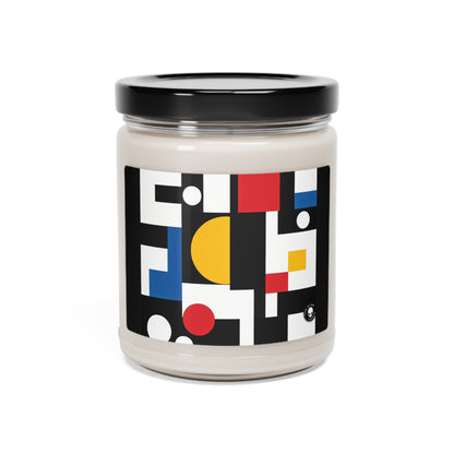 "Armonía suprema: exploración de la composición geométrica con colores llamativos" - Vela de soja con aroma a extraterrestre, 9 oz Suprematismo