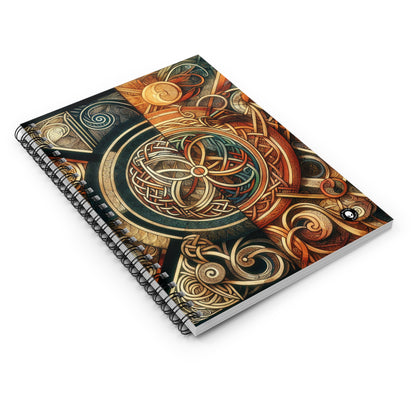 "Metamorphic Threads: Exploring Transformation through Celtic Knot Art" - The Alien Spiral Notebook (Ruled Line) Celtic Art