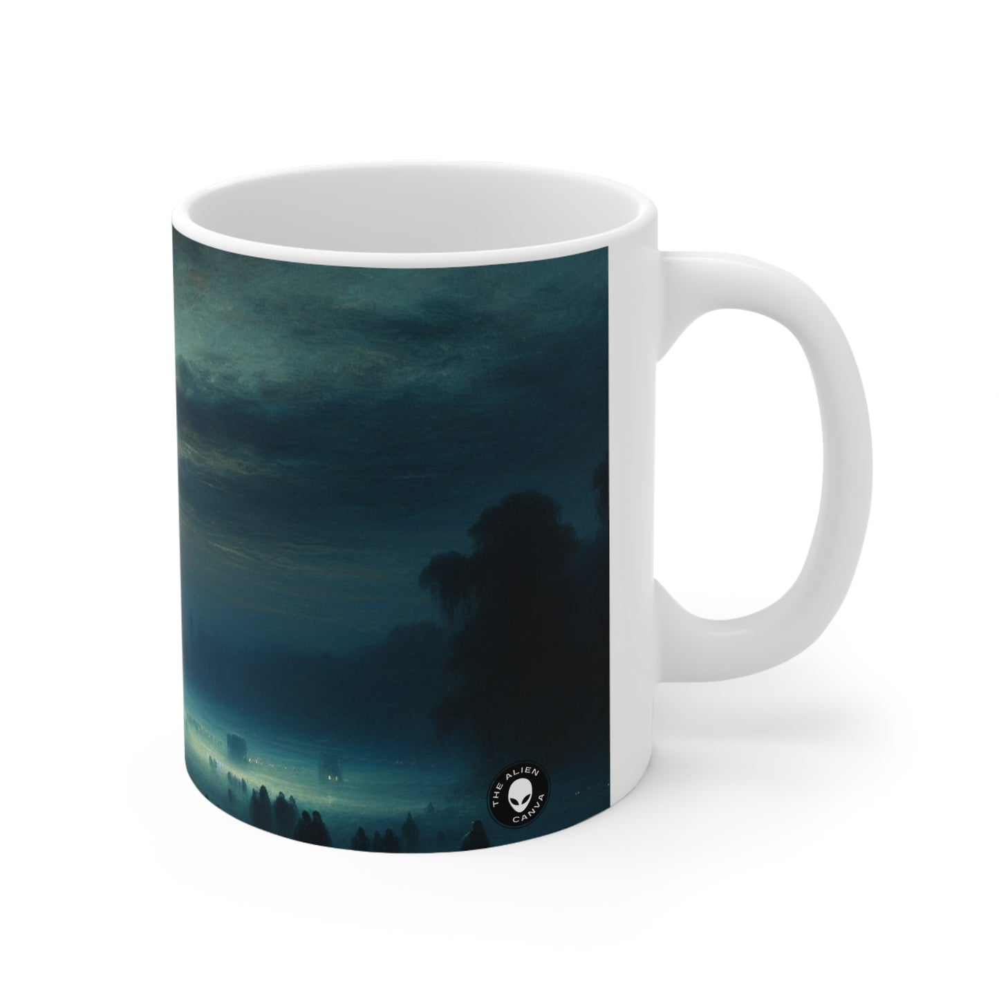 "Misty Twilight: Un viaje tonalista hacia la serenidad silenciosa" - The Alien Ceramic Mug 11oz Tonalism