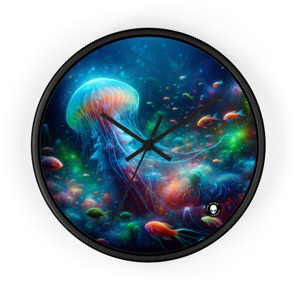 "Glowing Jellyfish in the Enchanted Underwater World" - The Alien Wall Clock