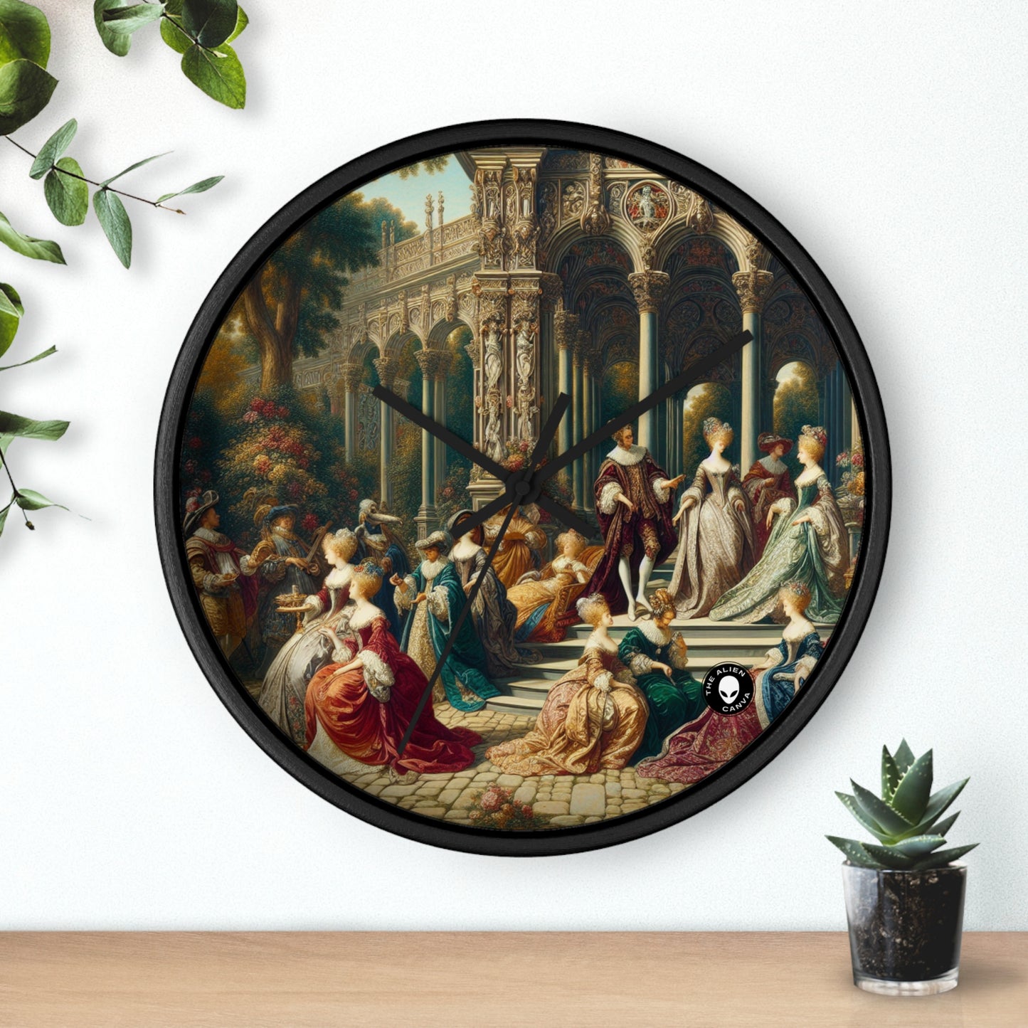 "Elegancia real: un retrato de jardín de inspiración gótica" - The Alien Wall Clock International Gothic