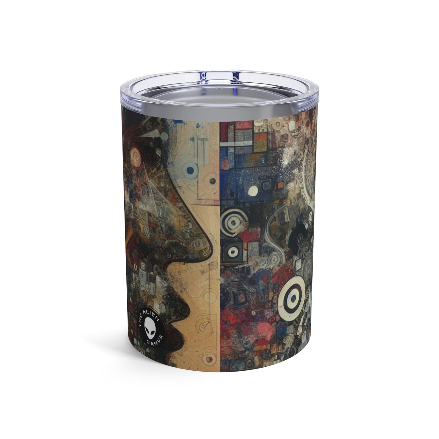 "Chaos Collage: A Neo-Dada Exploration" - The Alien Tumbler 10oz Neo-Dada