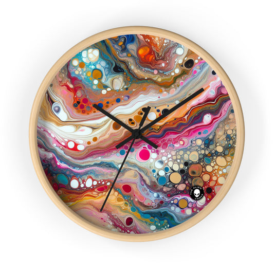 "Colores cósmicos: creación de un fascinante vertido acrílico inspirado en nebulosas celestes" - The Alien Wall Clock Acrylic Pouring