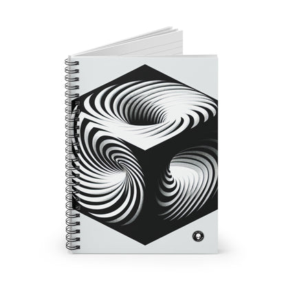 "Convolutional Cube: An Optical Illusion of Unceasing Movement" - The Alien Spiral Notebook (Ruled Line) Op Art