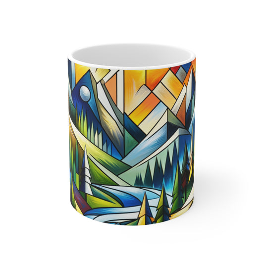 "Cubic Naturalism" - The Alien Ceramic Mug 11oz Cubism Style