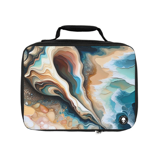 "A Beach View Through a Sea Shell" - The Alien Lunch Bag Acrylic Pouring