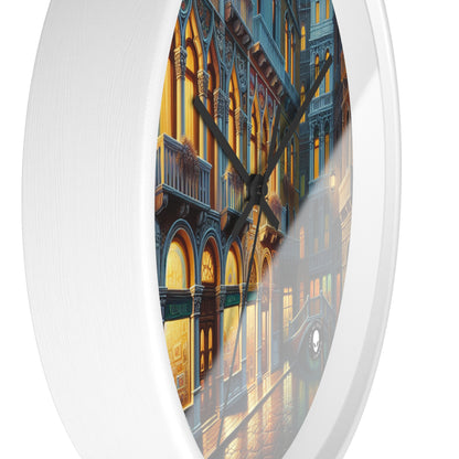 "Venetian Night: A Luminous Street Scene" - The Alien Wall Clock Venetian School