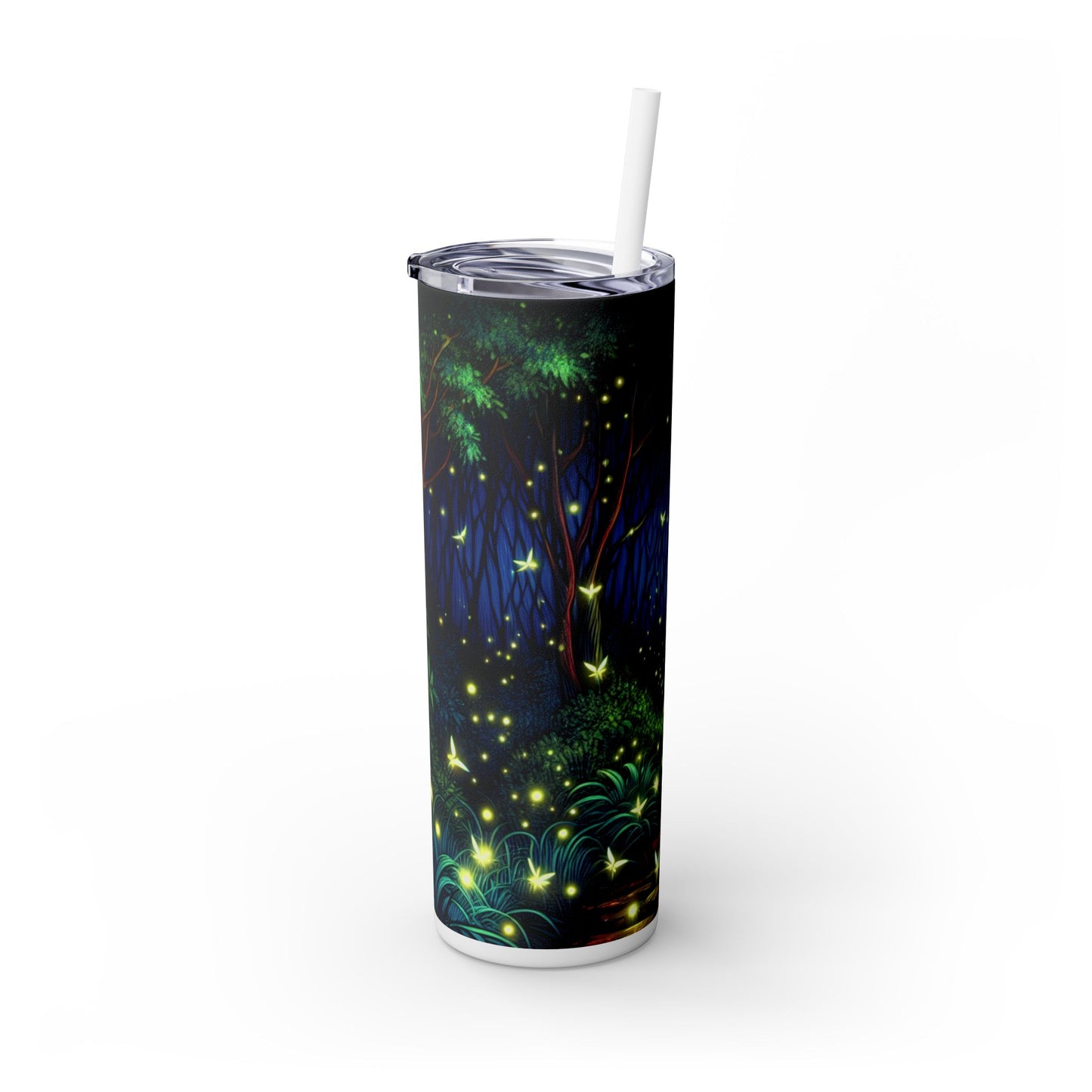 « Forêt enchantée : lueur nocturne » - Gobelet fin Alien Maars® avec paille 20 oz