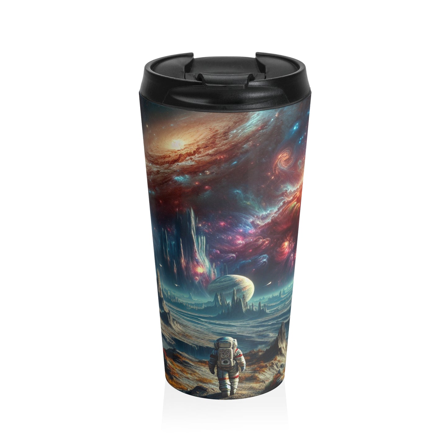 "Explorando el reino celestial": la taza de viaje de acero inoxidable de Alien