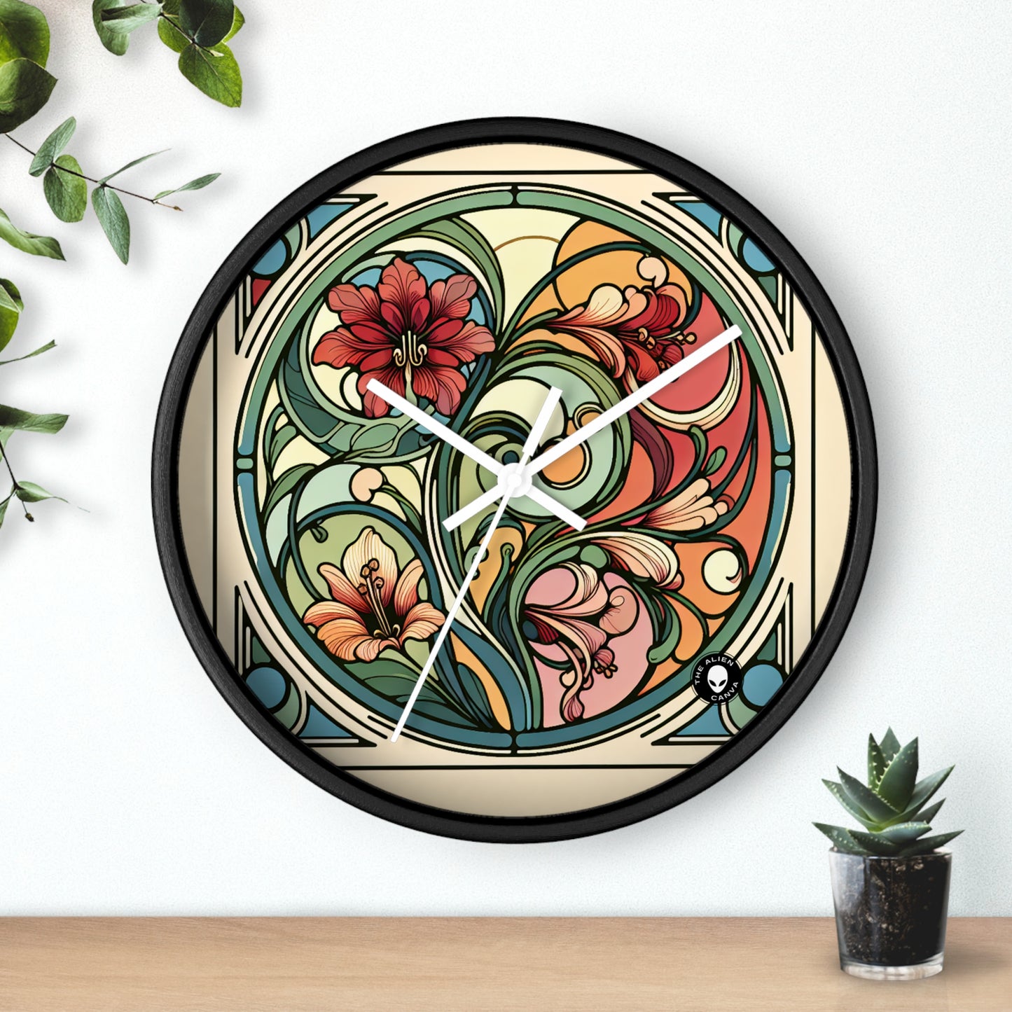 "Profundidades encantadoras: una oda Art Nouveau al reino submarino" - El reloj de pared alienígena Art Nouveau