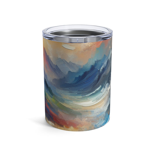 "Abstract Landscape: Exploring Emotional Depths Through Color & Texture" - The Alien Tumbler 10oz Abstract Expressionism Style