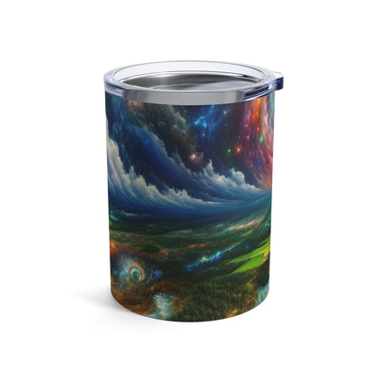 "Patchwork galáctico: un paisaje surrealista" - Vaso Alien de 10 oz