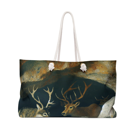 "Hunter and Wolf: In Pursuit of Prey." - The Alien Weekender Bag Cave Painting