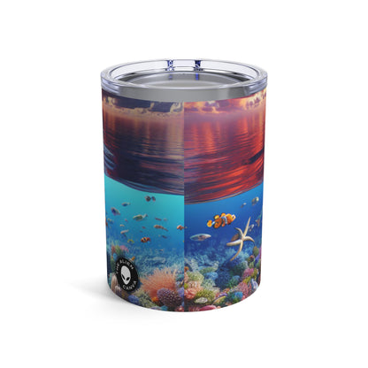 "Esplendor del atardecer: Arrecife de coral submarino" - The Alien Tumbler 10oz