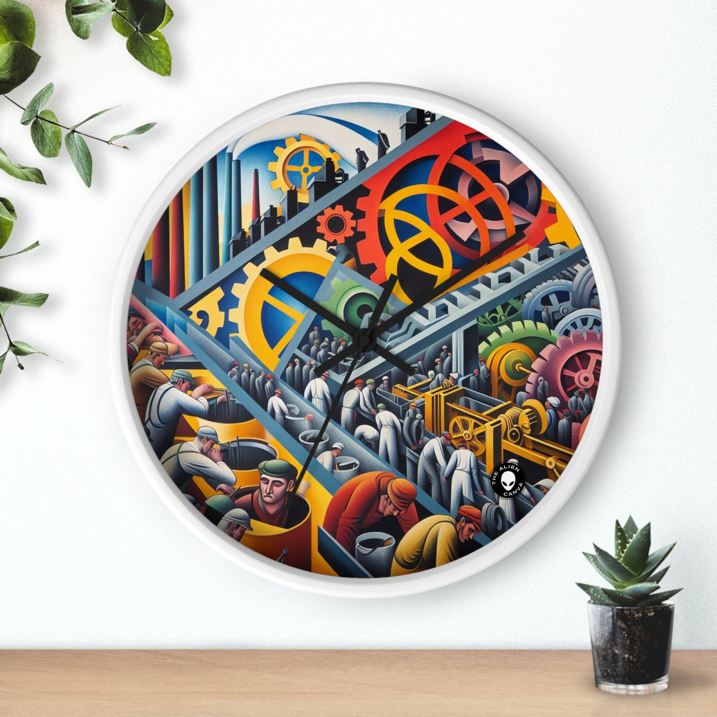 "Constructivismo industrial: engranajes y trabajo" - El constructivismo alienígena del reloj de pared