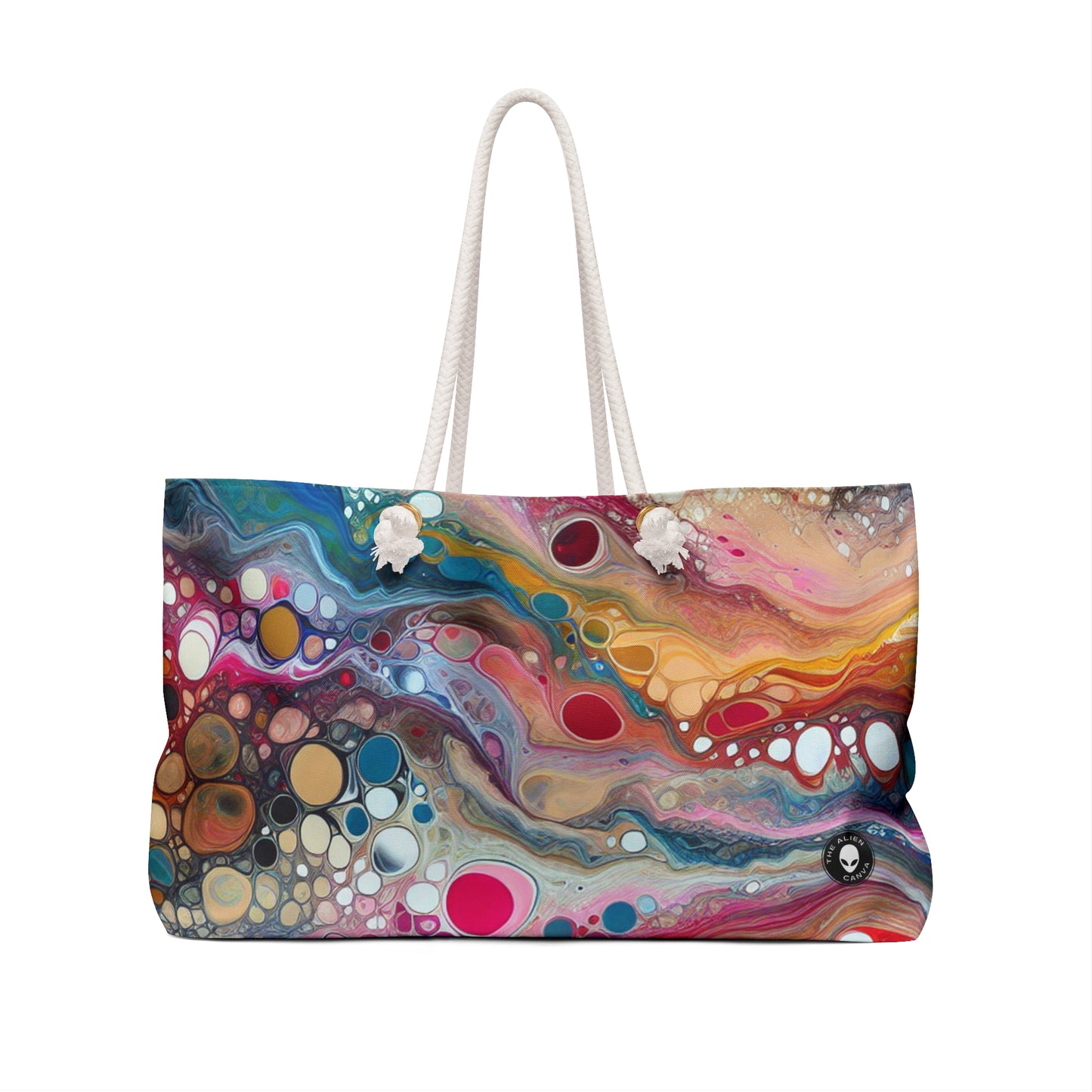 "Cosmic Colours: Creating a Mesmerizing Acrylic Pour Inspired by Celestial Nebulas" - The Alien Weekender Bag Acrylic Pouring