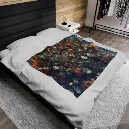 "Nightfall in the Neon City: A Hyper-Realistic Futuristic Metropolis" - The Alien Velveteen Plush Blanket Simulationism