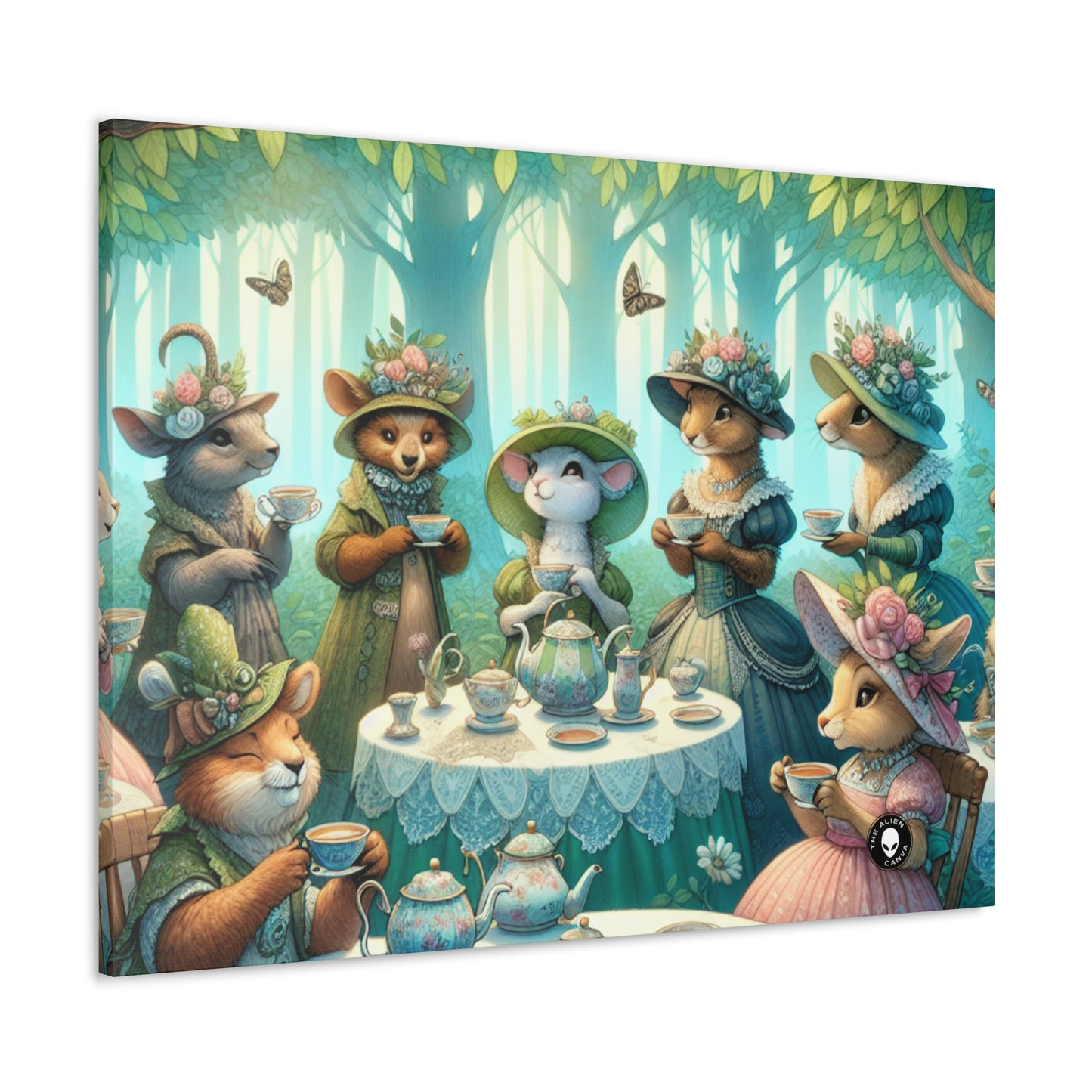 "Sombreros elegantes y tazas de té: una fiesta de té en el bosque" - The Alien Canva