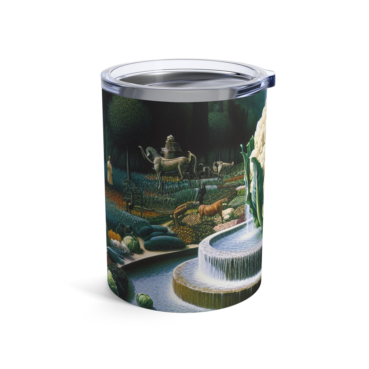 "La fuente vegetal: un conglomerado de coliflor" - The Alien Tumbler 10oz Surrealism