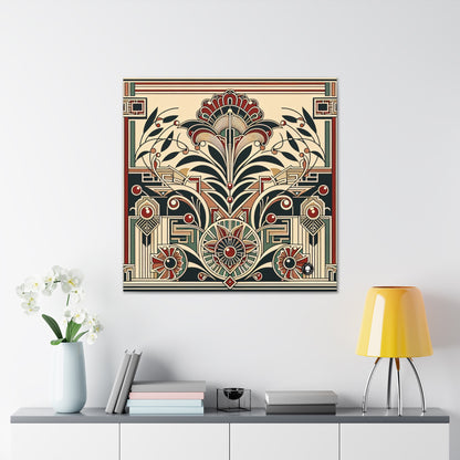 "Golden Glamour: un dinámico paisaje urbano Art Déco al atardecer" - The Alien Canva Art Deco