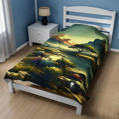 "Nature's Canvas: A Seasonal Land Art Installation" - The Alien Velveteen Plush Blanket Land Art