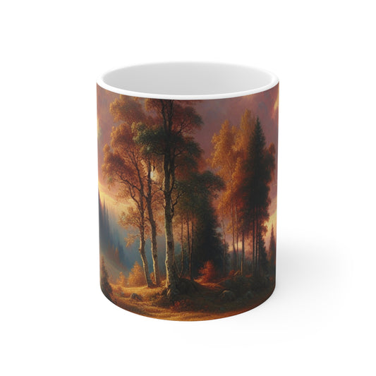 "Whispers of Love in the Enchanted Forest" - The Alien Ceramic Mug 11oz Romanticism