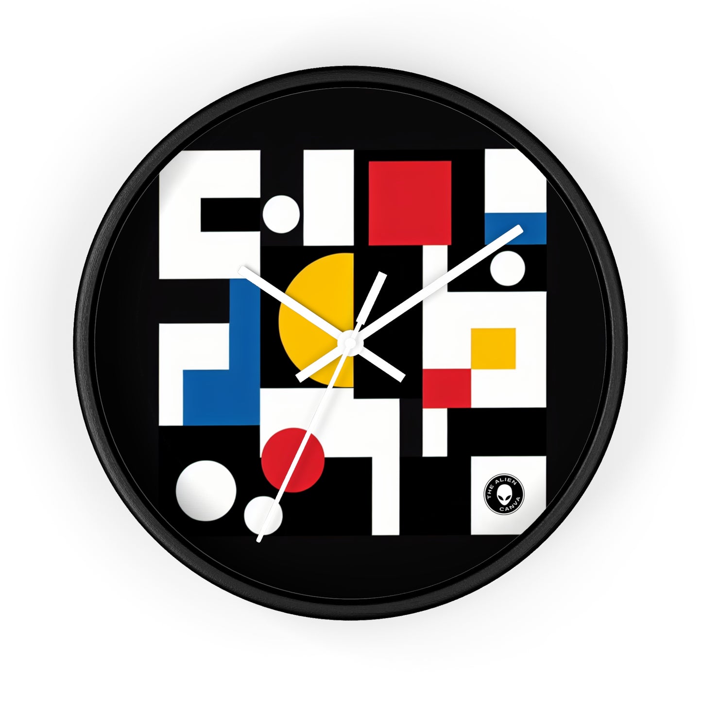 "Suprematic Harmony: Exploring Geometric Composition with Bold Colors" - The Alien Wall Clock Suprematism