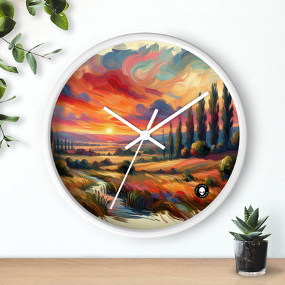 "Harmonious Vistas: A Post-Impressionist Celebration of Nature and Rural Life" - The Alien Wall Clock Post-Impressionism