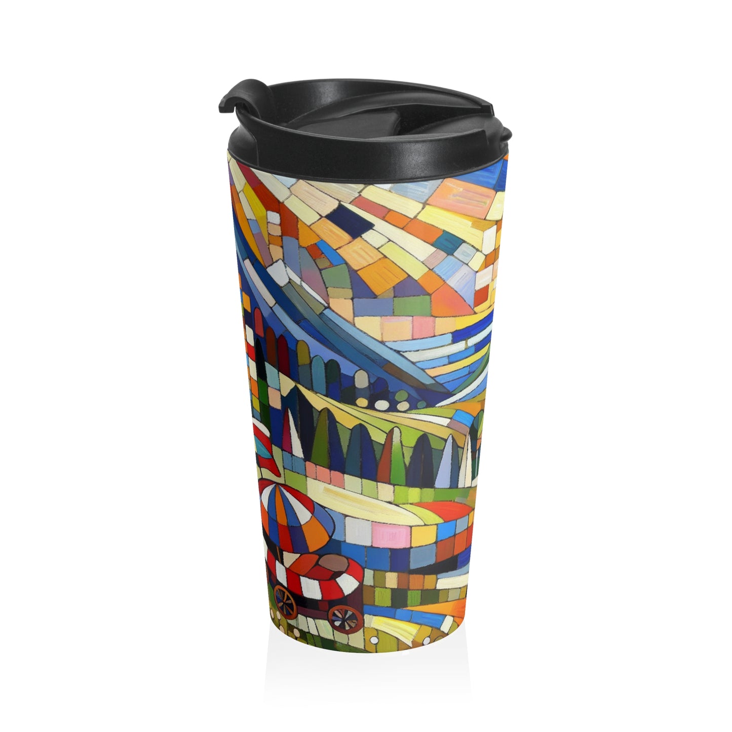 "Picnic Party in the Meadow" - The Alien Stainless Steel Travel Mug Naïve Art