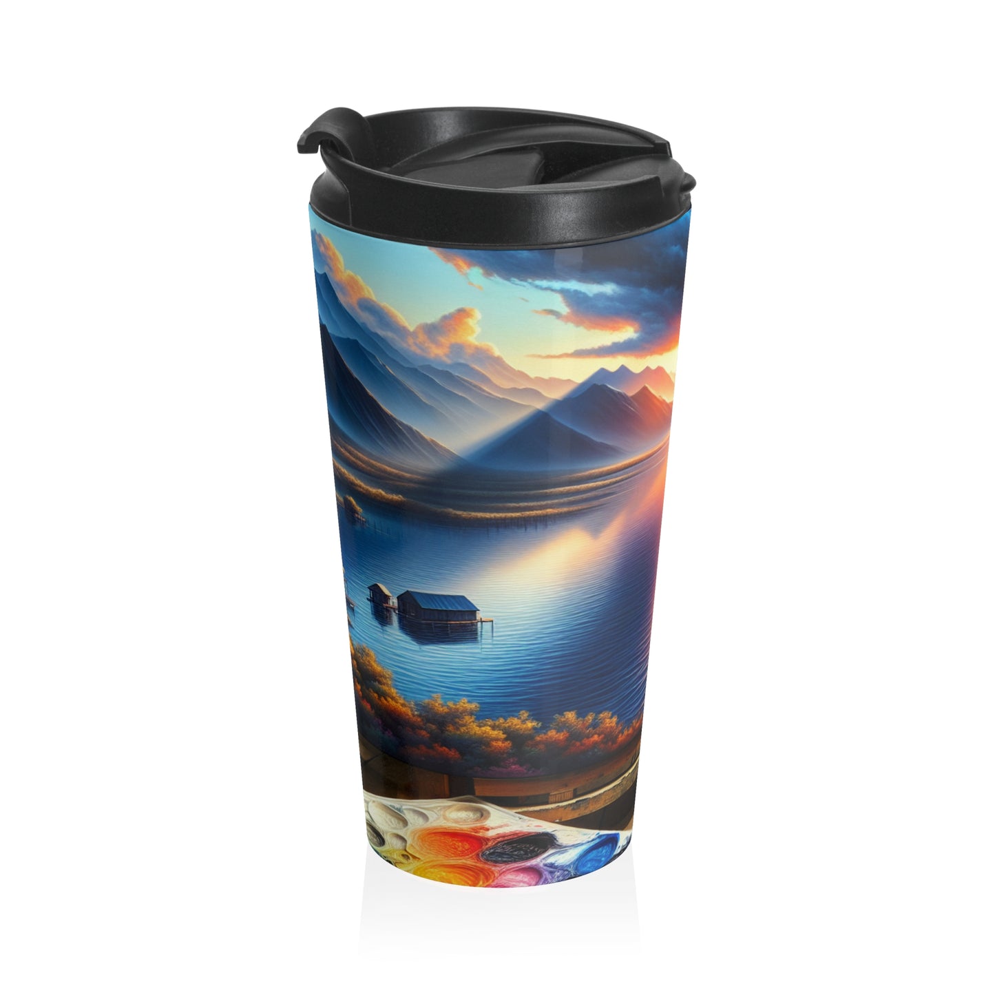 "Bountiful Harvest: A Hyperrealistic Fruit Bowl" - The Alien Stainless Steel Travel Mug Hyperrealism